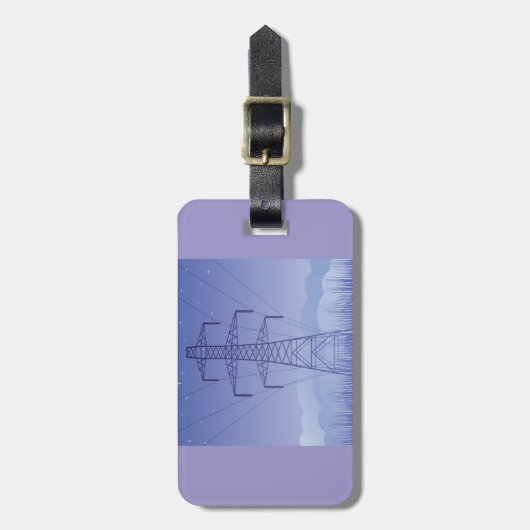 Power-Übertragungsturm am Night Sky Gepäckanhänger (Vorderseite vertikal)