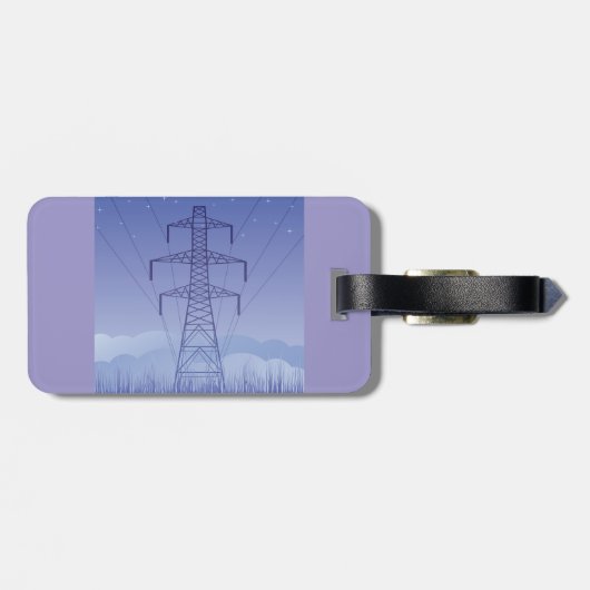 Power-Übertragungsturm am Night Sky Gepäckanhänger (Rückseite horizontal)