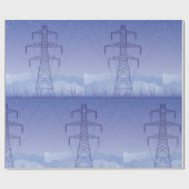 Power-Übertragungsturm am Night Sky Geschenkpapier (Flach)