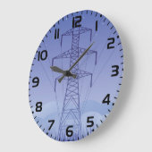 Power-Übertragungsturm am Night Sky Große Wanduhr (Winkel)