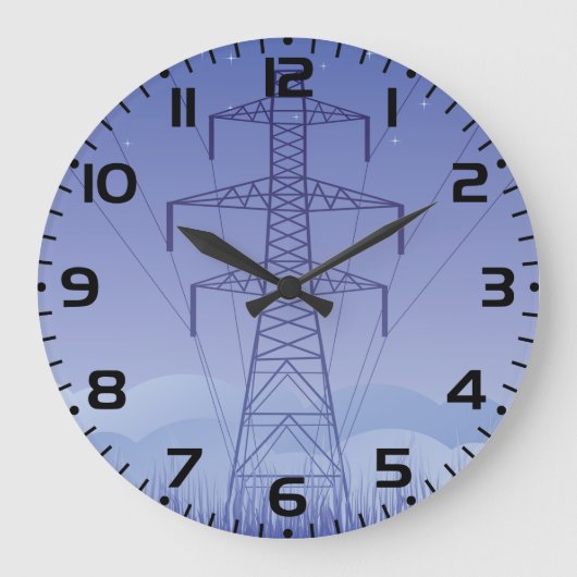 Power-Übertragungsturm am Night Sky Große Wanduhr (Vorderseite)