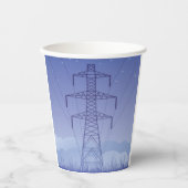 Power-Übertragungsturm am Night Sky Pappbecher (Vorderseite)