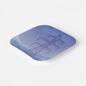 Power-Übertragungsturm am Night Sky Pappteller (Gewinkelt)