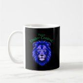 Power Under Control Cosmic Lion Face Minimal Kaffeetasse (Links)