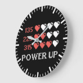 Power Up Bar, Funny, Gamer, Retro, Geek, Nerd Larg Große Wanduhr (Winkel)
