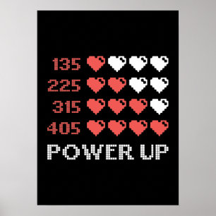 Power Up Bar, Funny, Gamer, Retro, Geek, Nerd Poster