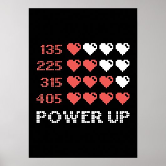Power Up Bar, Funny, Gamer, Retro, Geek, Nerd Poster (Vorne)