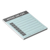 Power Up: Blue & Black Weekly Workout Plan Notepad Notizblock (angewinkelt)