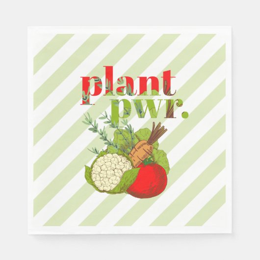 Power vegan Pflanze Serviette (Vorderseite)