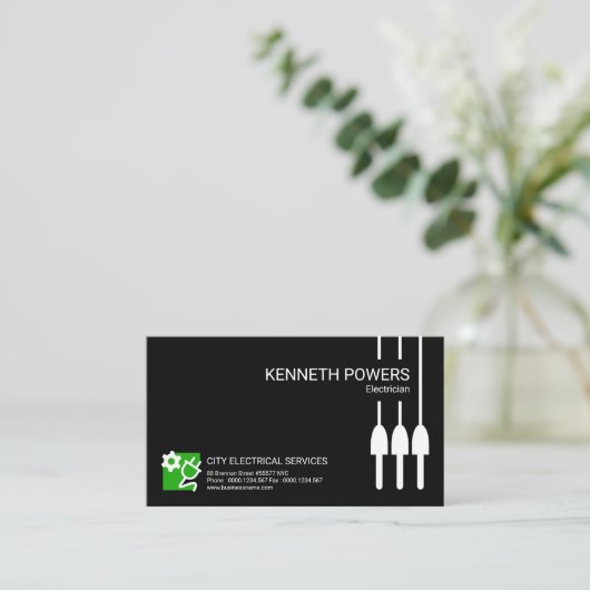 Power verkabelt Plakat-Minimalistischen schlichten Visitenkarte (Stehend Vorderseite)