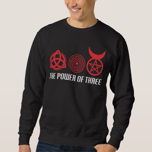 Power von Drei-Triquetra-Hecate-Radgott Sweatshirt (Vorderseite)