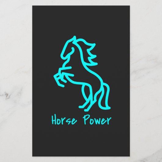 Power von Pferden in Blau Briefpapier (Vorderseite)