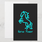 Power von Pferden in Blau Briefpapier (Vorne/Hinten)