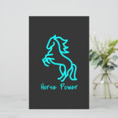 Power von Pferden in Blau Briefpapier (Stehend Vorderseite)