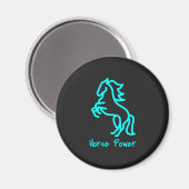 Power von Pferden in Blau Magnet (Vorderseite/Rückseite)