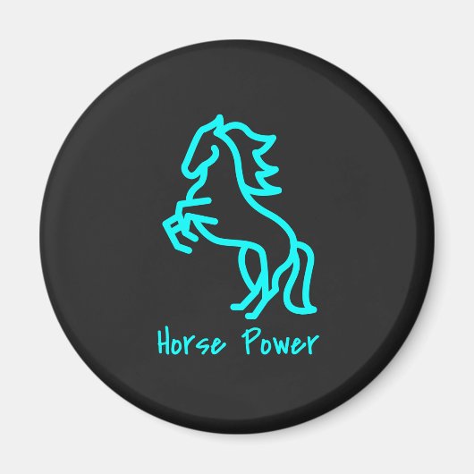 Power von Pferden in Blau Magnet (Vorne)
