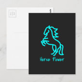 Power von Pferden in Blau Postkarte (Vorne/Hinten)