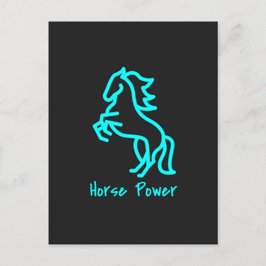 Power von Pferden in Blau Postkarte (Vorderseite)