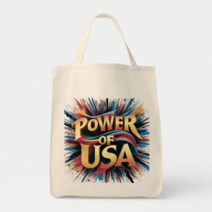 Power von USA Tote Bag - Bold Patriotic Design Tragetasche