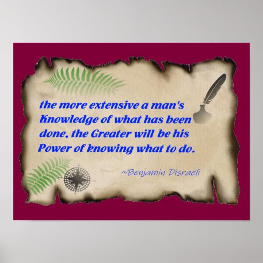 Power von Wissen (Matte) Poster (Vorne)