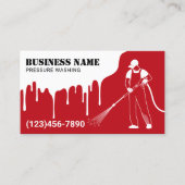 Power waschen Berufliche Reinigung Rot Visitenkarte (Vorderseite)