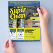 Power waschen Flyer EDDM-Vorlage (Hand)