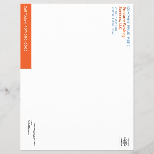 Power waschen Flyer EDDM-Vorlage (Hinten)