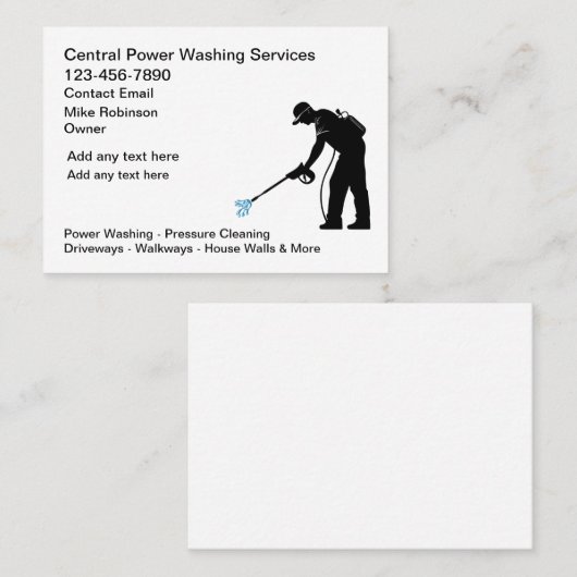 Power - Waschen und Druckreinigung Visitenkarten Visitenkarte (Vorne/Hinten)