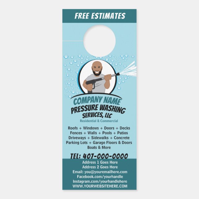 Power waschen und reinigen individuell einstellbar türanhänger (Vorderseite)