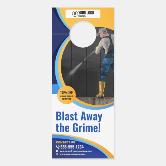 Power waschen, waschen und waschen türanhänger (Vorderseite)