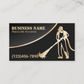 Power waschen Wash Black & Gold Cleaning Visitenkarte (Vorderseite)