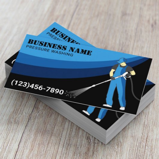 Power waschen Wash Moderne blaue Reinigung Visitenkarte