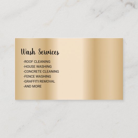 Power waschen Wash Moderne Goldreinigung Visitenkarte (Rückseite)