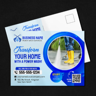 Power Waschhaus Reinigungsdruck waschen Postkarte