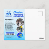 Power Waschhaus Reinigungsdruck waschen Postkarte (Rückseite)