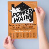 Power Wash Pressure Cleaning Marketing Werbung Flyer (Hand)
