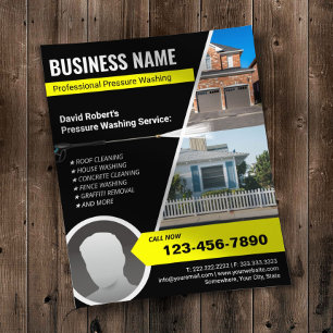 Power Wash Pressure Waschen Berufliche Reinigung Flyer