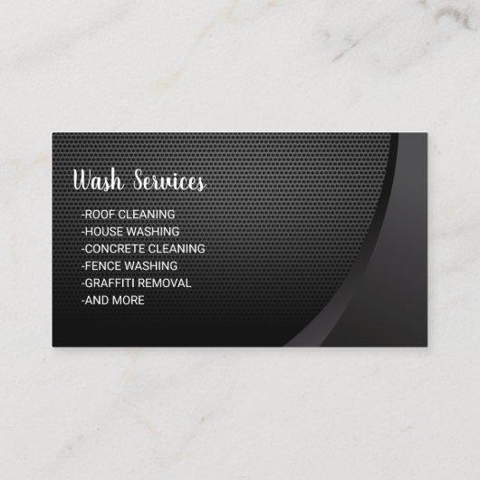 Power Wash Pressure Washing Black Metal Cleaning Visitenkarte (Rückseite)