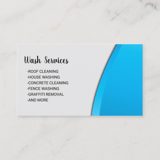Power Wash Pressure Washing Modern Blue Cleaning Visitenkarte (Rückseite)