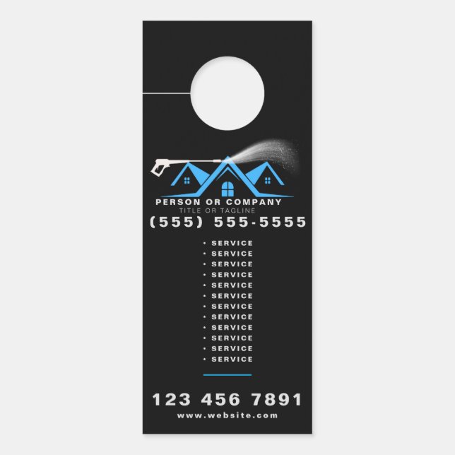 Power Washer House Cleaning Pressure Washing Türanhänger (Vorderseite)