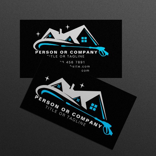 Power Washer House Reinigung Druck waschen Visitenkarte