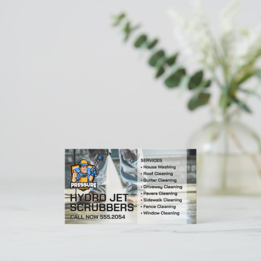 Power Washer Reinigungsplasterung Visitenkarte (Stehend Vorderseite)