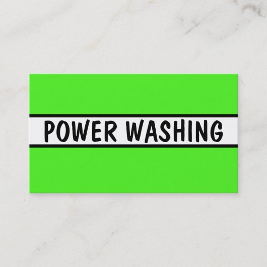 Power Washing Neon Green Visitenkarte (Vorderseite)