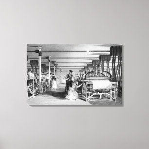 Power-Webstuhl-Spinnen, graviert von J. Tingle, Leinwanddruck