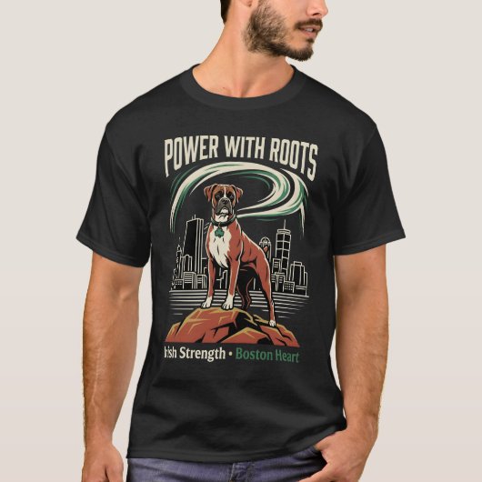 Power With Roots Boxer Boston T-Shirt (Vorderseite)