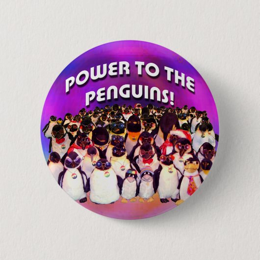"Power zu den Penguins" Knopf Button (Vorderseite)