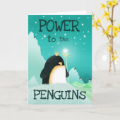 Power zu den Pinguinen - Grußkarten Karte (Gelbe Blume)