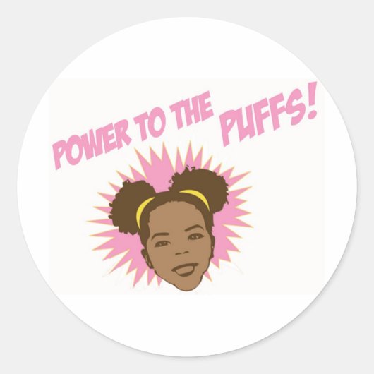 Power zu den "Puffs Stickers" Runder Aufkleber (Vorderseite)