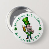 Power zu Ihrem Ellenbogen - St Patrick's Day Butto Button (Vorne & Hinten)