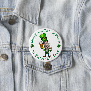 Power zu Ihrem Ellenbogen - St Patrick's Day Butto Button
